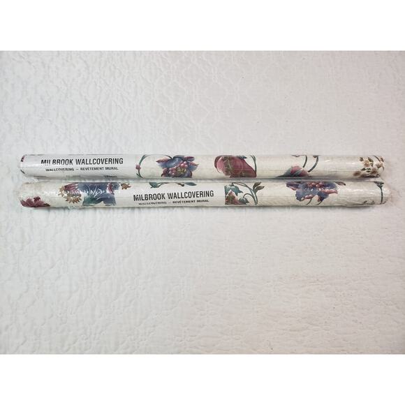 JL) VTG Milbrook Wallcovering Double Roll Vinyl Wallpaper VR2043 Run# 5 Lot of 2 - Picture 1 of 7